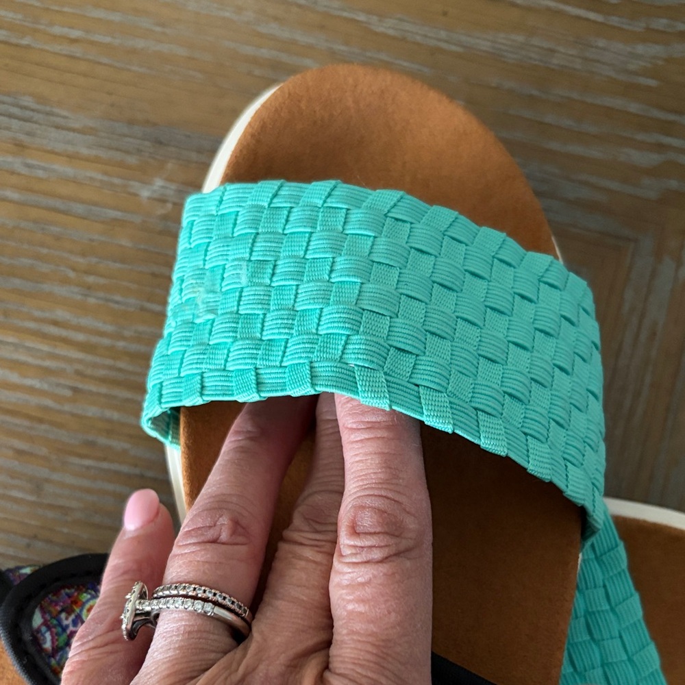 bernie mev. Multicolor and Teal Women's Sandals - Picture 6 of 6